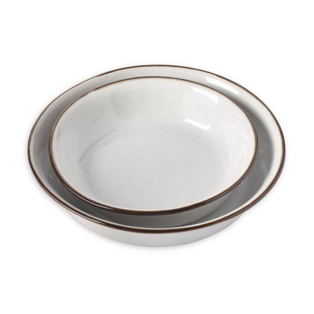 Tabletops Gallery® Geneva Shallow Serving Bowls in Cream (Set of 2)