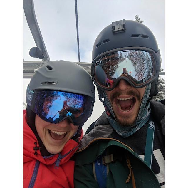 Doing what they do best... skiing