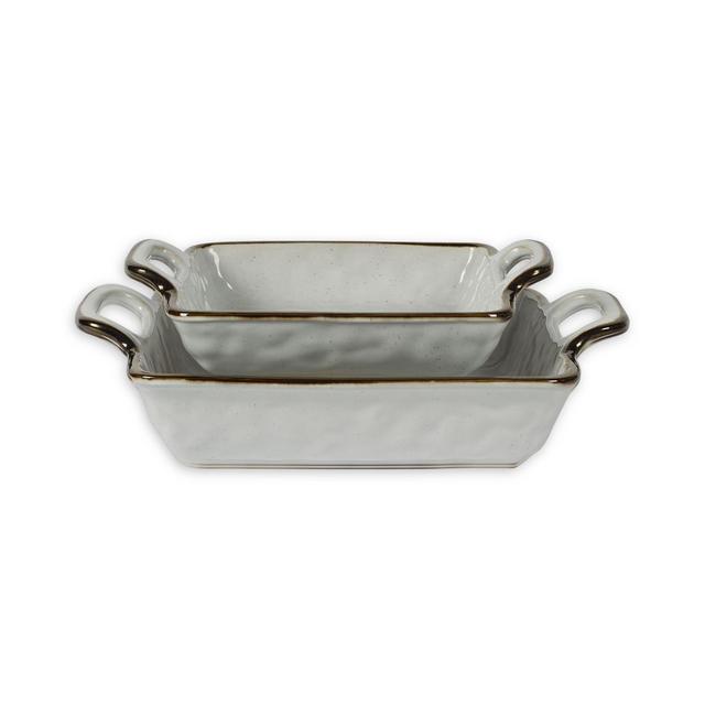 Tabletops Gallery® Geneva Square Baking Dishes in Cream (Set of 2)