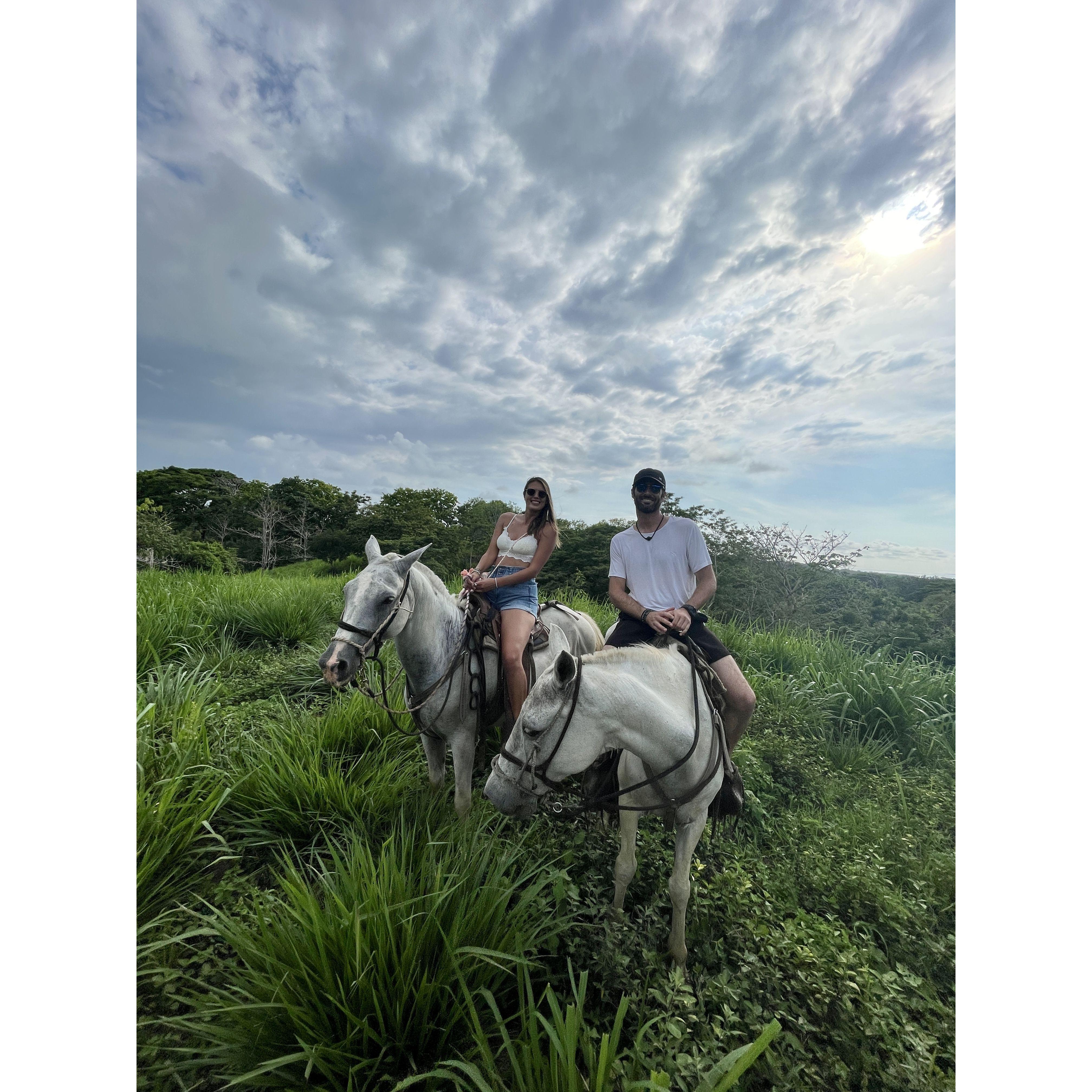 Riding horses in Costa Rica (this was Brendan's first time on a horse!)
