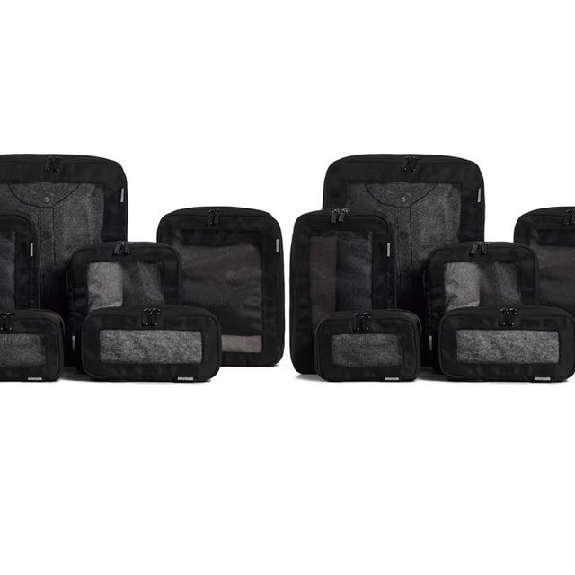 Aerotrunk Compression Packing Cubes for Travel - Luggage Organizer Bags - Double Zipper Packing Cubes for Suitcases (12-Pack, Black)
