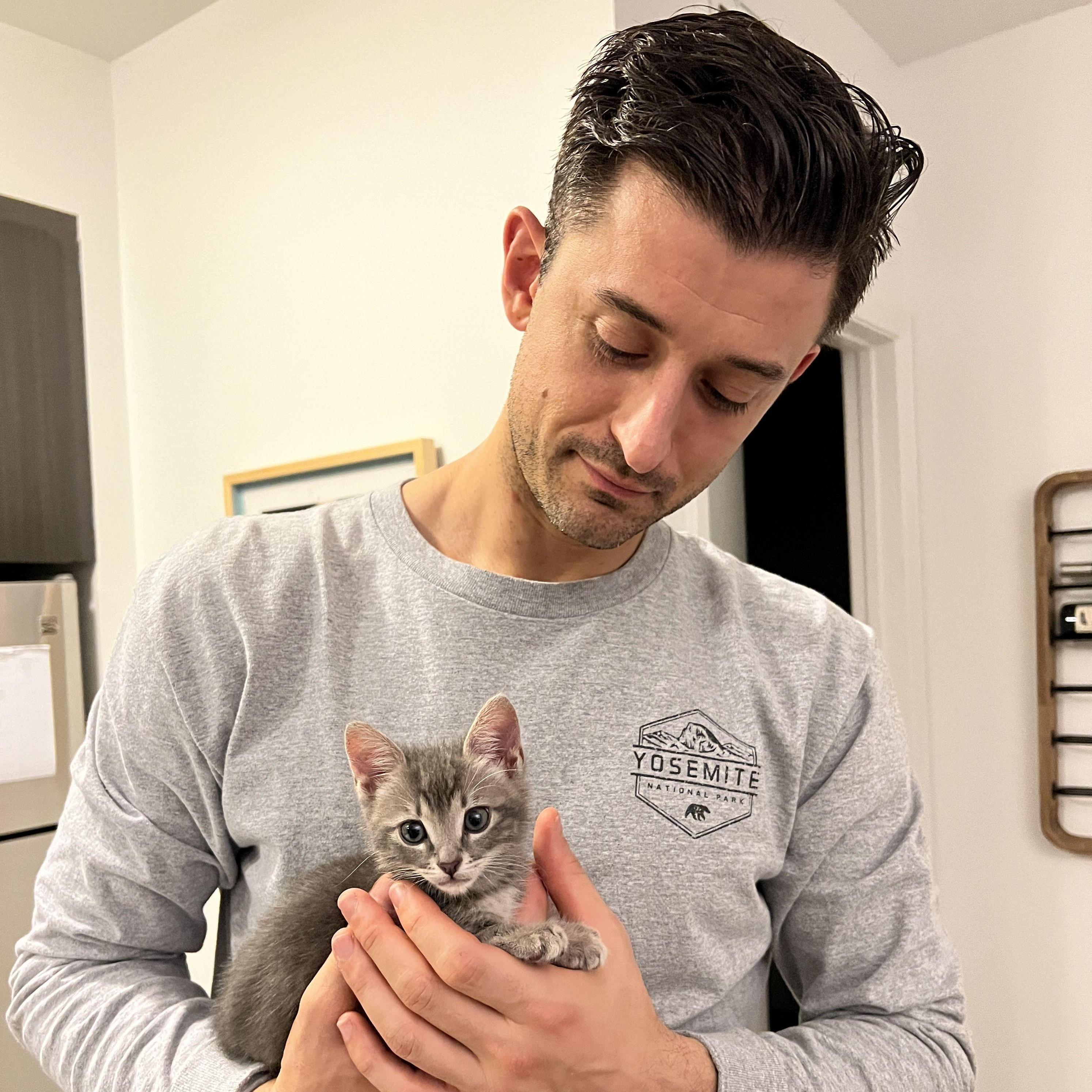 Ty being the best foster kitten dad
