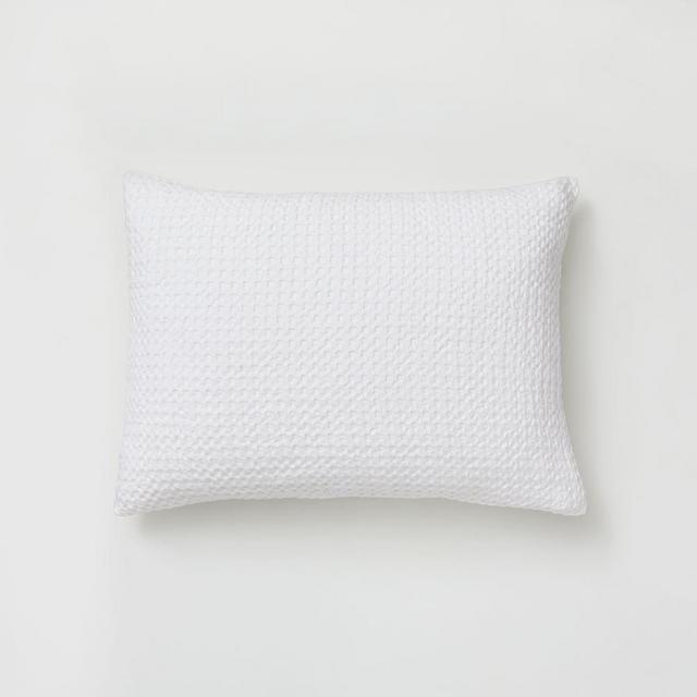 Waffle Textured, Standard Sham, White