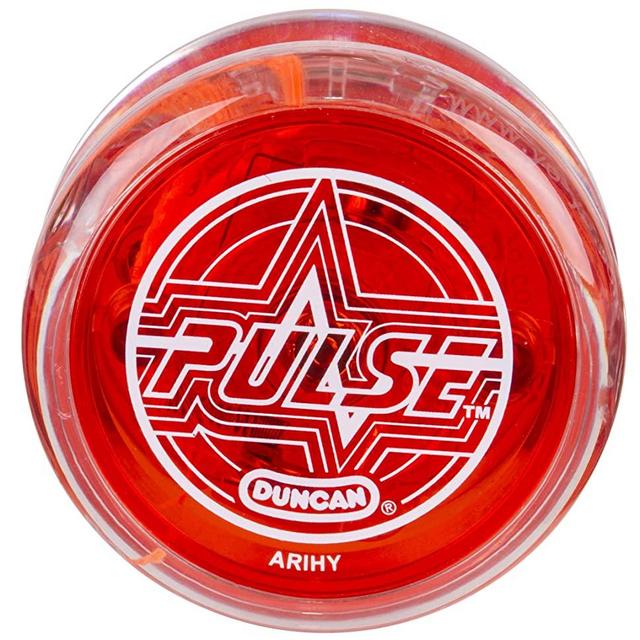 Duncan Toys Pulse LED Light-Up Yo-Yo, Intermediate Level Yo-Yo with Ball Bearing Axle and LED Lights, Clear/Red