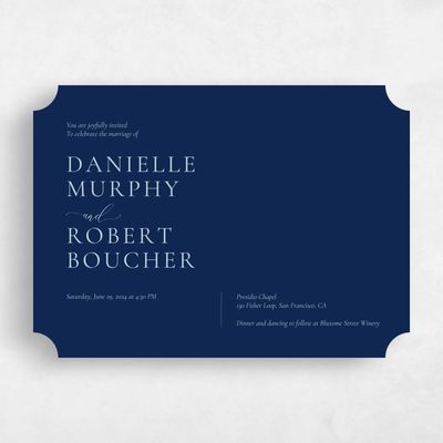Blue Ticket Wedding Invitation - Barnell Landscape