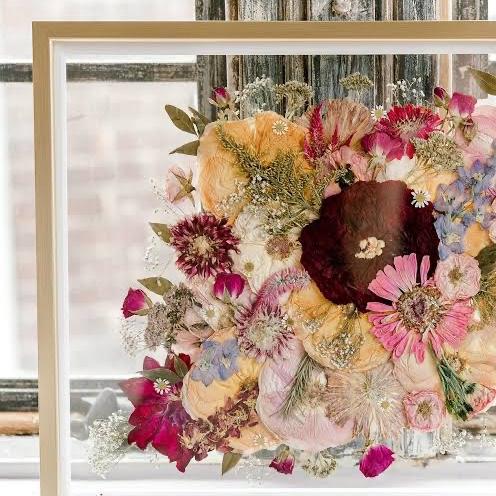 Pressed Wedding Florals Frame
