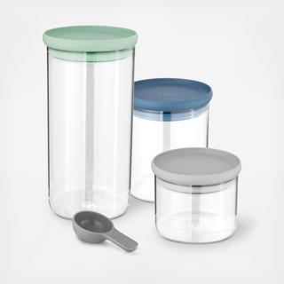 3-Piece Leo Glass Food Container