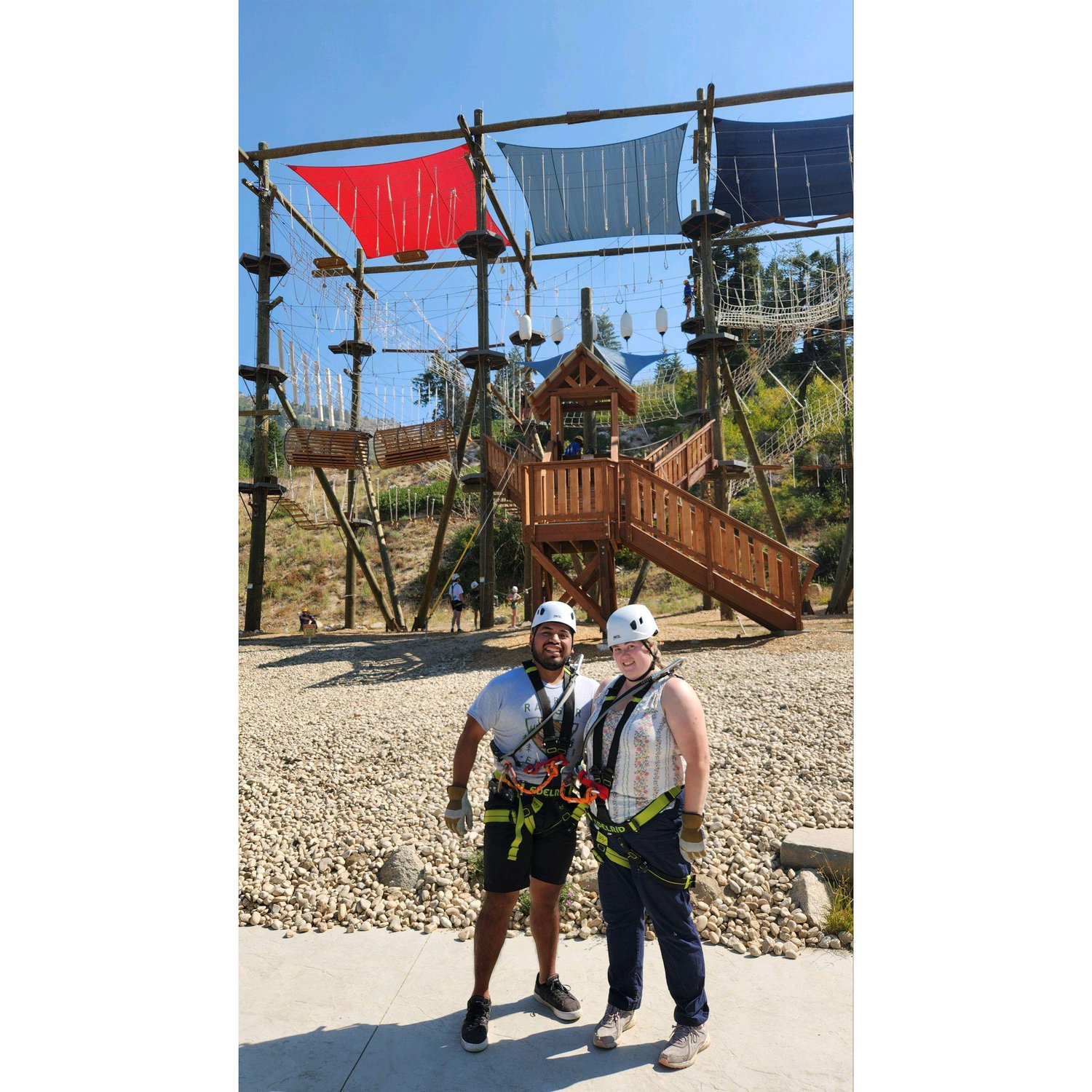 We like trying new things. In Idaho we tried a high ropes course.