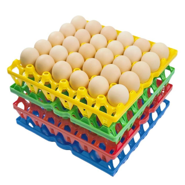 George Garden 8-Pack Plastic Egg Tray Egg Crates 30-Egg Flats for Home Chicken Farmers, Stackable Egg Cartons Hold Multiple Eggs, Great for Storing, Sorting, and Shipping Eggs, Durable and Reusable