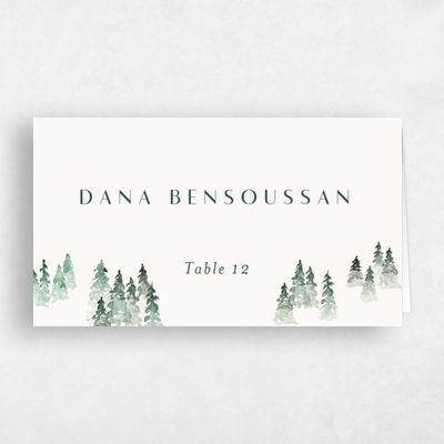 Green Wedding Place Card - Spruce