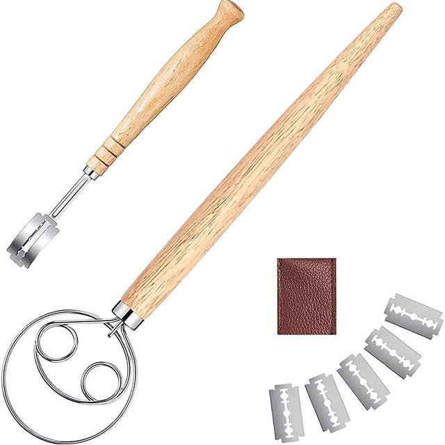 Danish Dough Whisk And Bread Lame Set Perfect Sourdough Admixer Set Dutch Style Stainless Steel Kitchen Tools Great As A Gift