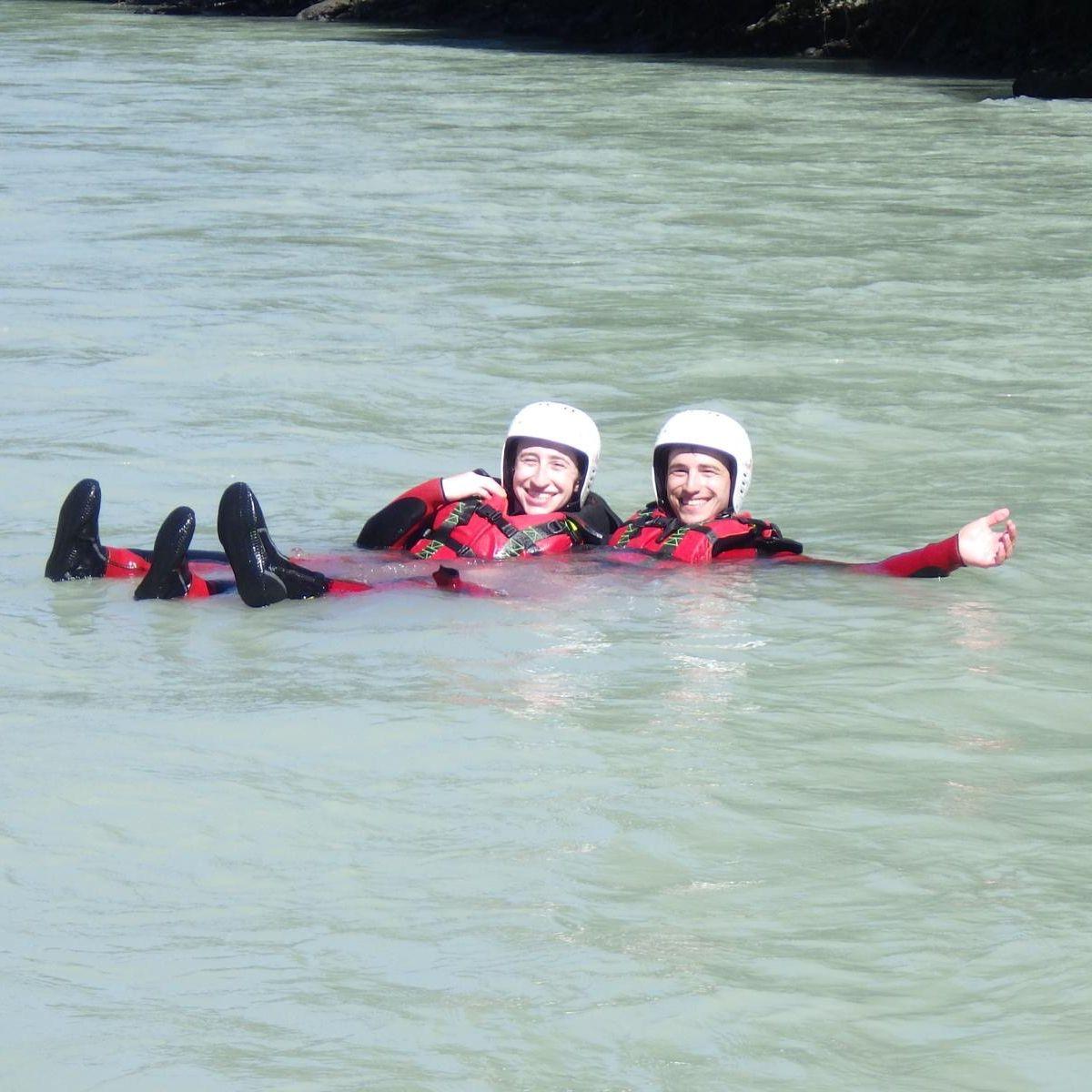 New adventures together in Austria! This was Rachel's first time whitewater rafting, and David managed to convince Rachel to take a quick swim in some frigid water.