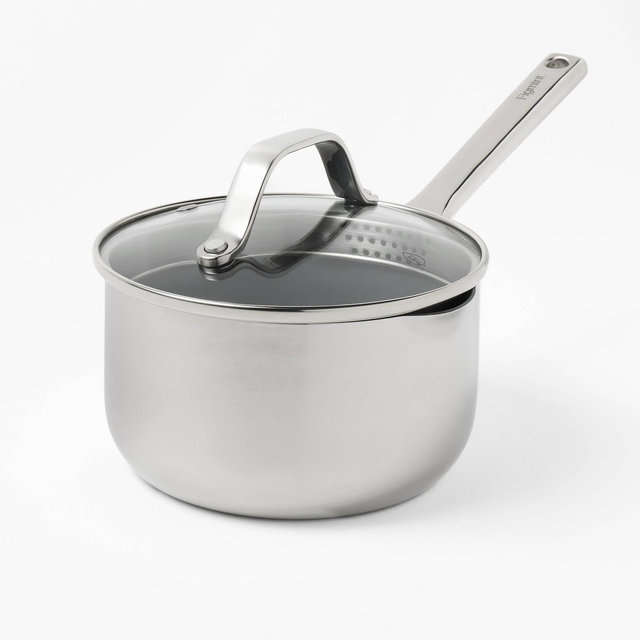 1.5qt Nonstick Ceramic Coated Stainless Steel Sauce Pan - Figmint™