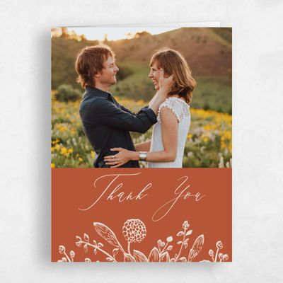 Light Rust, Orange Wedding Thank You - Preciada Photo