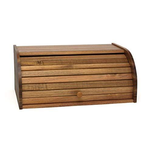 Lipper International 1146 Acacia Wood Rolltop Bread Box, 16" x 10-3/4" x 7"