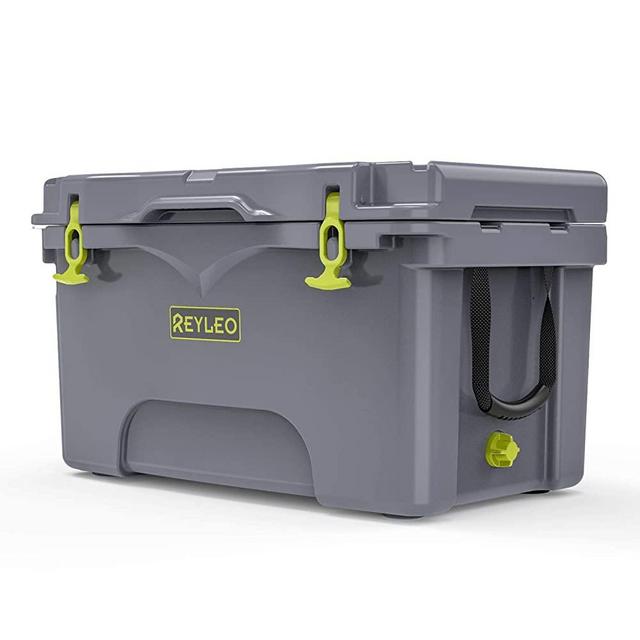 REYLEO Ice Chest, Portable Rotomolded Arctic Cooler Keeps Ice Up to 3 Days, Bear-Resistant 52-Quart Cooler (Built-in Bottle Opener, Cup Holder, Fish Ruler) for Camping, BBQs, Tailgating, Fishing