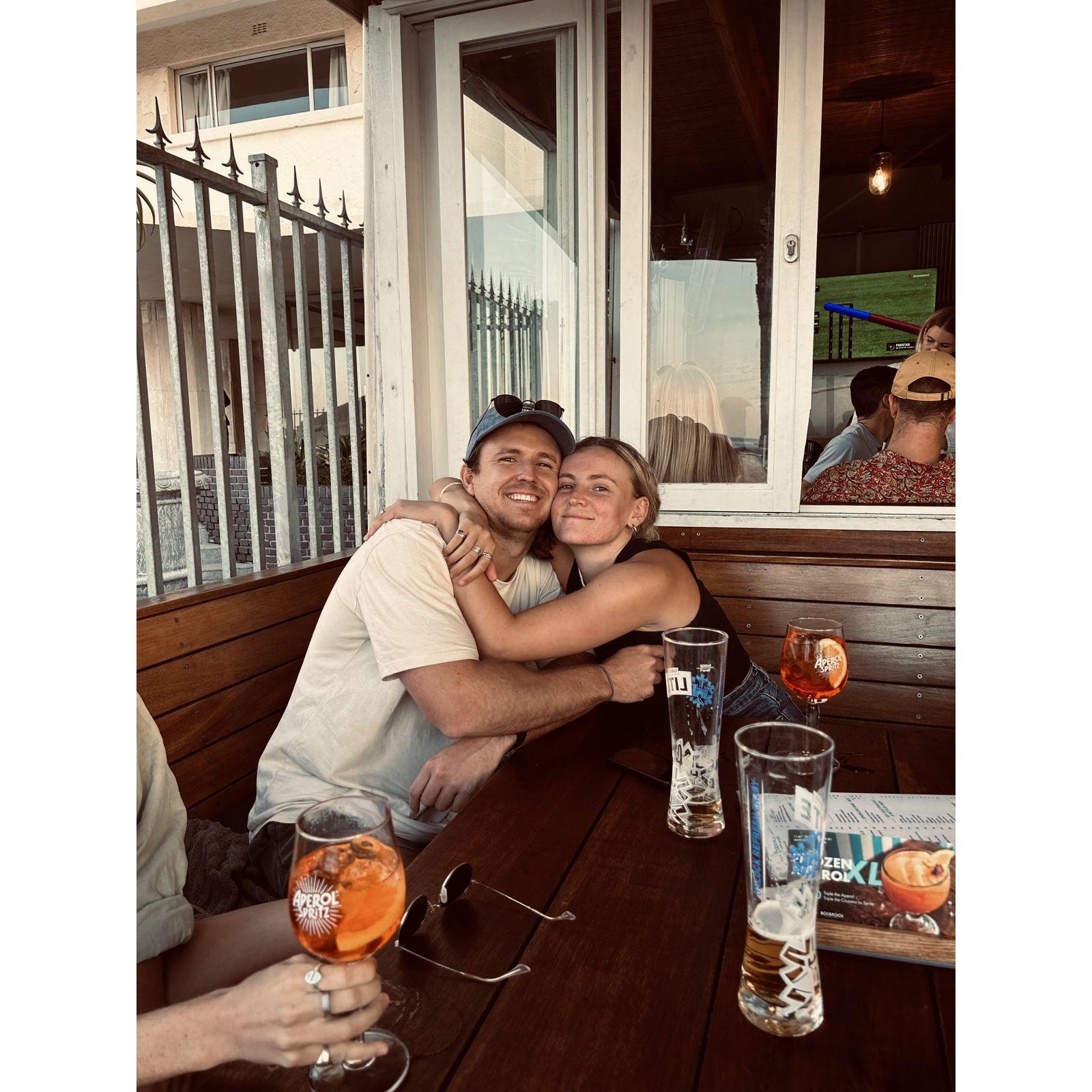 Our last dinner at our favourite restaurant in Cape Town :(