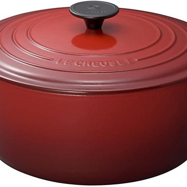 Le Creuset Enameled Cast-Iron 7-1/4-Quart Round French Oven, Cherry Red