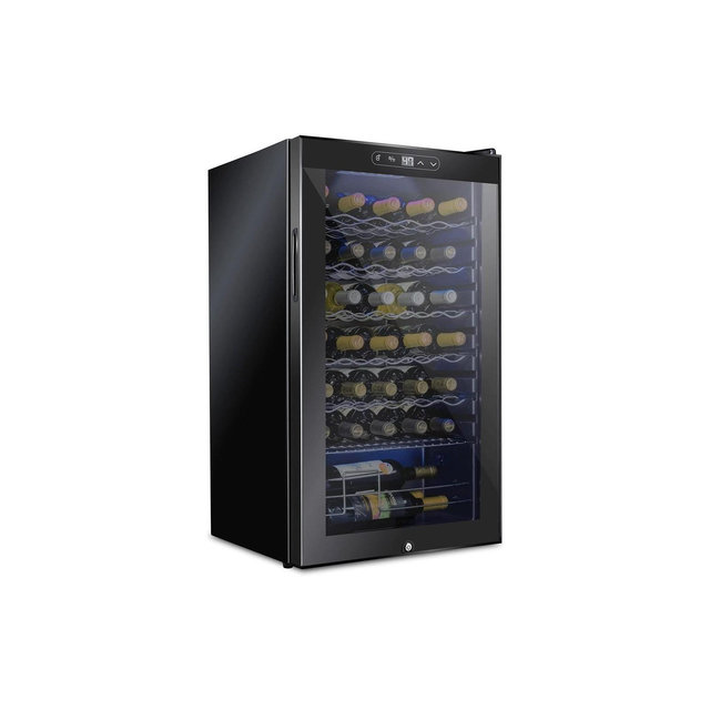 Schmecke 34 Bottle Black Compressor Wine Fridge & Cooler Refrigerator
