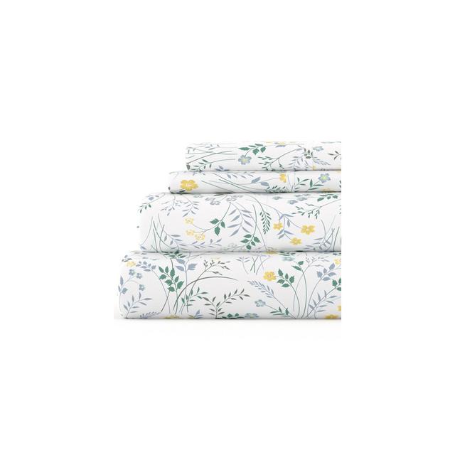Becky Cameron, Easy Care, Wildflower Pattern Sheet Set, King, Light Blue