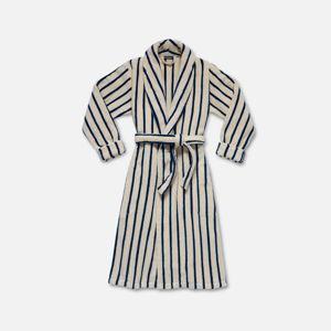 Super-Plush Robe (Small in Striped Midnight Navy)