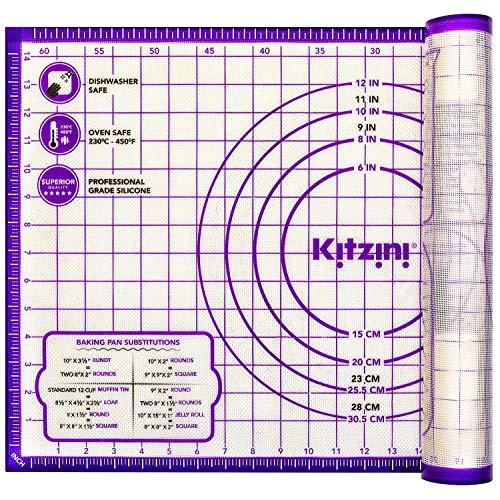 Pastry Mat Silicone Non Slip – Large Thick Non Stick Silicone Baking Fondant Mat - Rolling Dough, Pie Crust, Pizza and Cookies – Easy Clean Kneading Mat With Measurements – 16 x 26 Inch