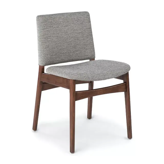 Walnut and Quarry Gray Fabric Dining Chair