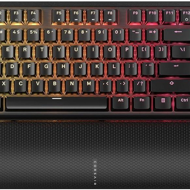 Corsair K70 PRO TKL RGB Tenkeyless Mechanical Wired Gaming Keyboard – Pre-Lubed Hall Effect MGX Hyperdrive Adjustable Switches, Simultaneous SOCD and Rapid Trigger, ABS Double-Shot, QWERTY NA – Black