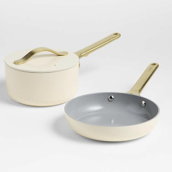 Caraway ® Cream Mini Cookware Duo with Gold Hardware