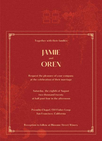 Ames Frame | Red | Zola Wedding Invitations