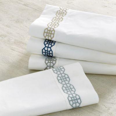 Nottingham Embroidered Percale Sheet Set, King, Spa