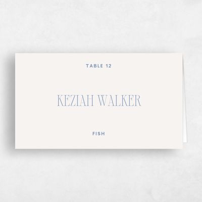 Light Oatmeal, Beige Wedding Place Card - Solange Fish