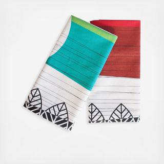 Horizon Red & Green Tea Towel Set