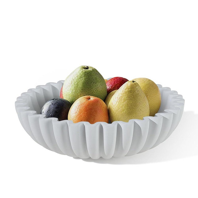 JTFMYFC Modern Concrete Decorative Bowl for Kitchen Counter - Large White Fruit Bowl, Key Bowl for Entryway Table, Coffee Table Decor
