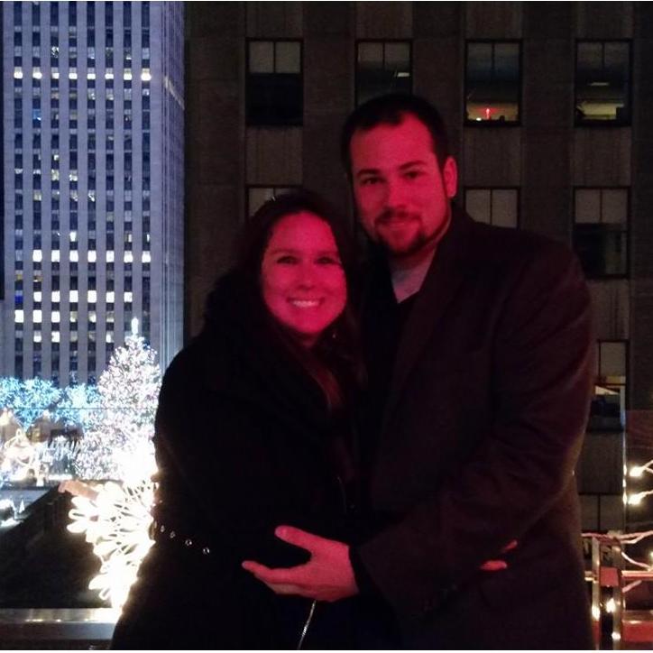 Nick proposed at a restaurant outside of Rockefeller Center.
