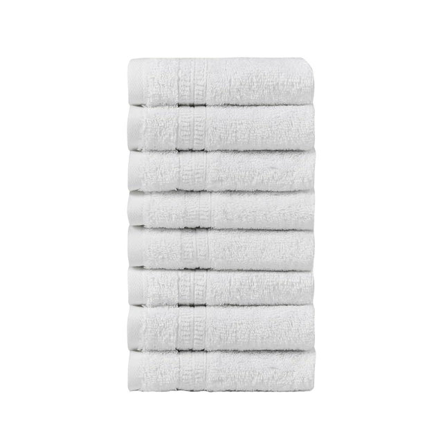 HOMELOVER 8 Pack Washcloths - 100% Organic Cotton, 500 GSM, Hotel & Spa Quality, Soft, Quick Dry, Highly Absorbent Towels for Face & Hand Wash, Shower, Gym & Bathroom Essentials (Snow White)