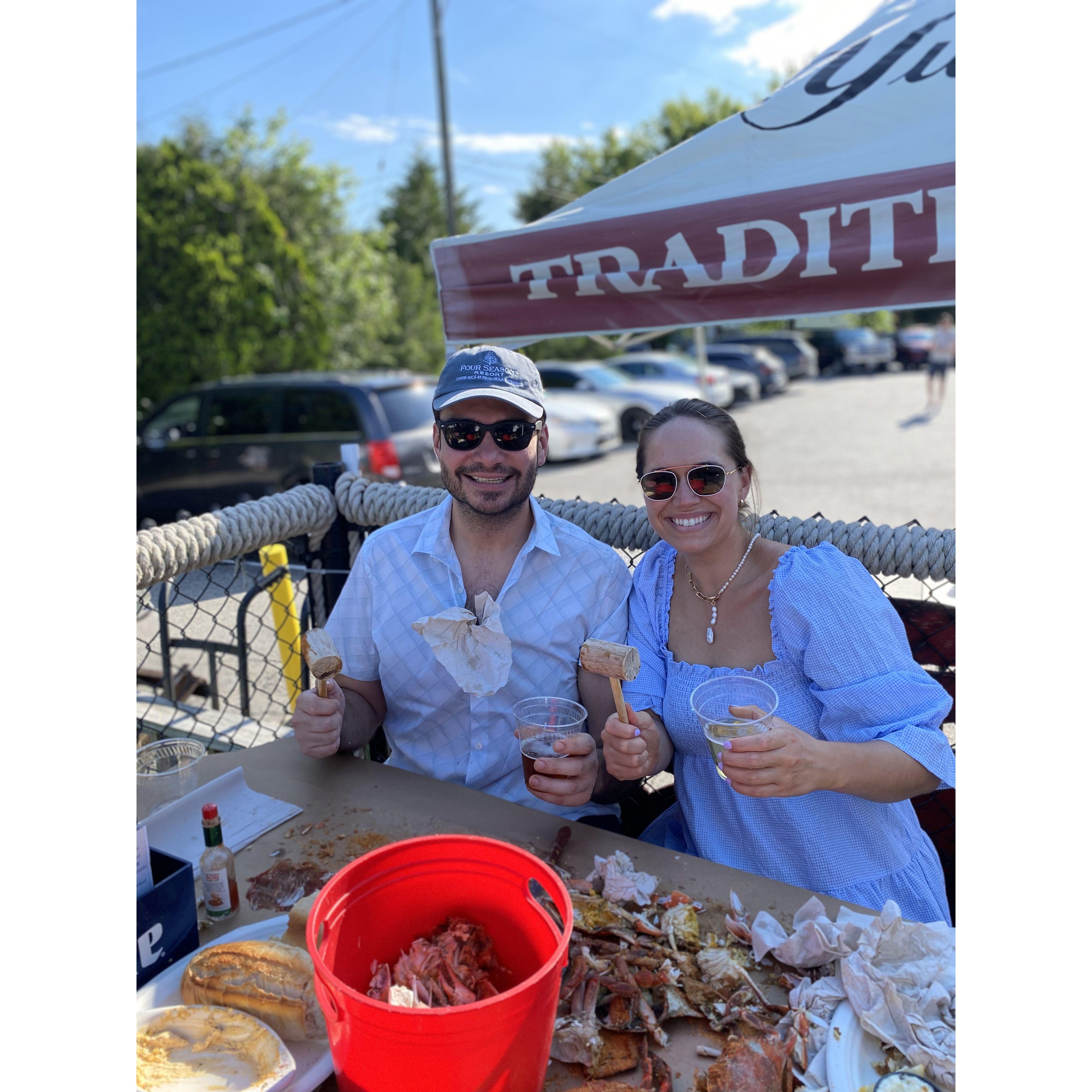 At Cantler's outside of DC enjoying some yummy seafood. (2022)