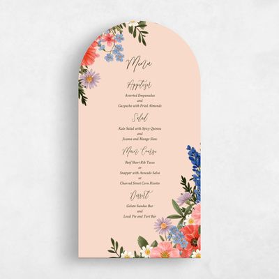Pink Arch Wedding Menu - Destin