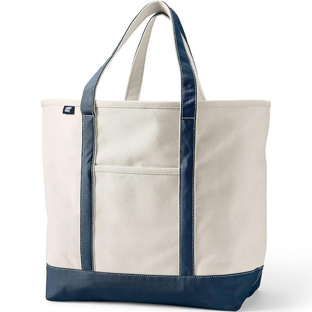 Lands' End Open Top Canvas Tote Bag