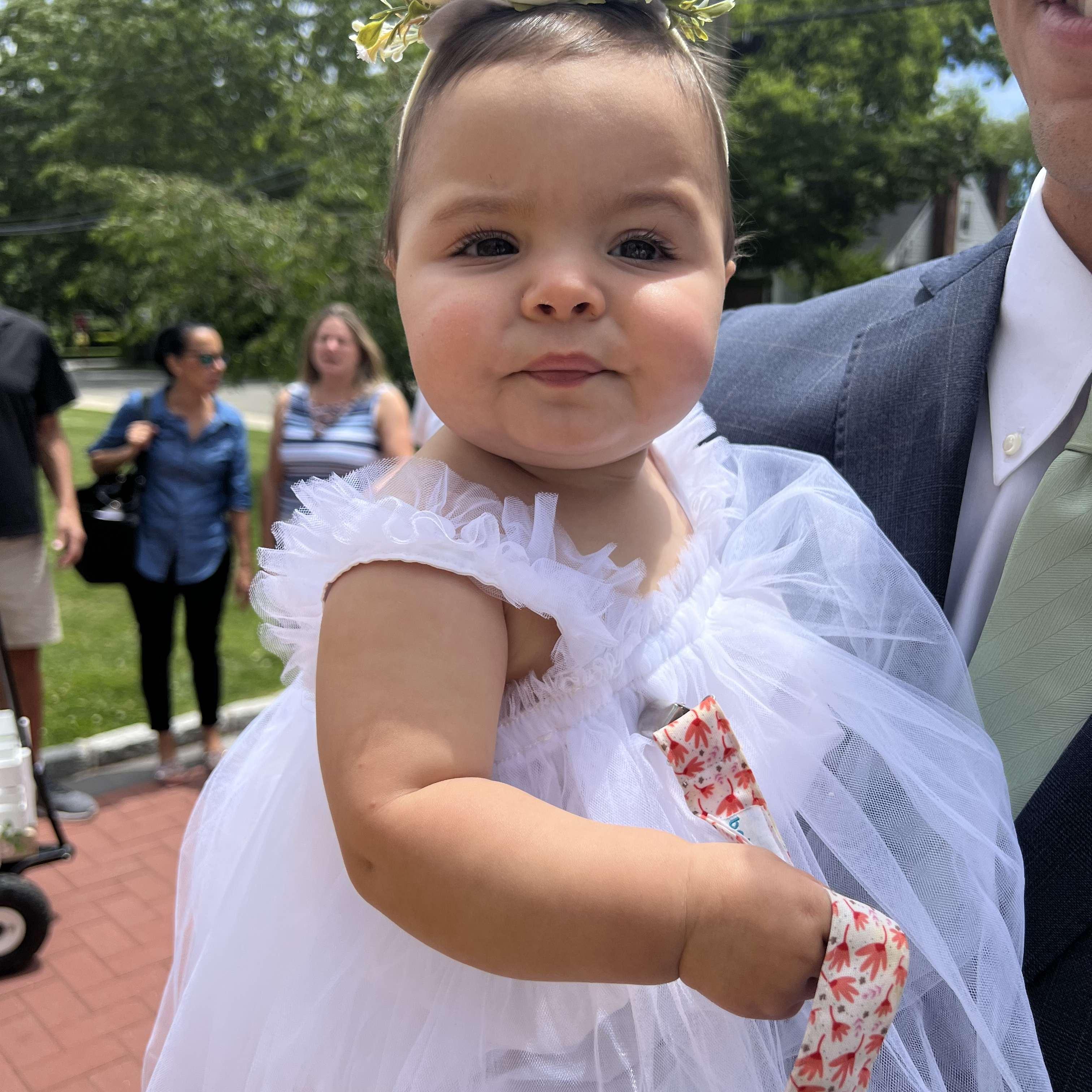 Baby Jackie at Aunt Lauren and Uncle Matt's wedding!