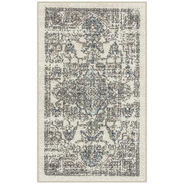 Maples Rugs Distressed Tapestry Vintage Kitchen Rugs Non Skid Accent Area Floor Mat [Made in USA], 1'8 x 2'10, Neutral