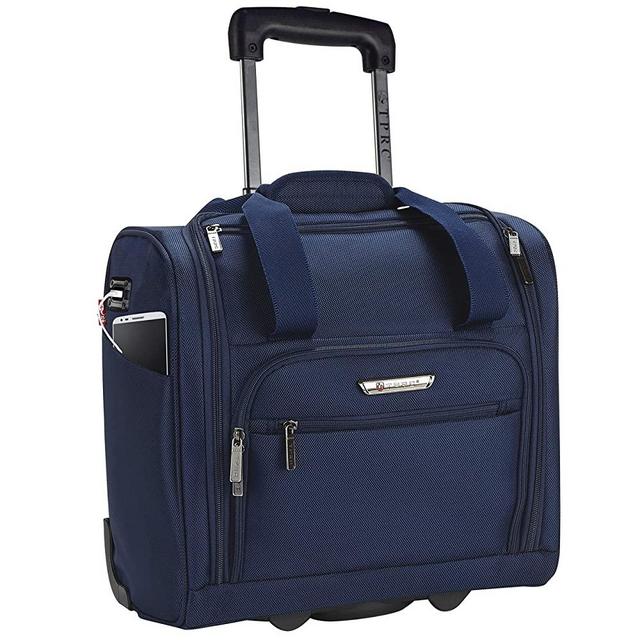 TPRC 15" Smart Under Seat Carry-On Luggage with USB Charging Port, Navy Blue Option, One Size
