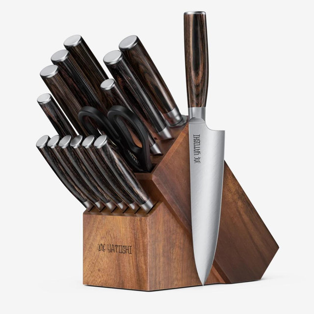 YATOSHI 15-PIECE KITCHEN KNIFE BLOCK SET