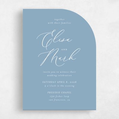 Dusty Blue Wedding Invitation - Marlow Portrait