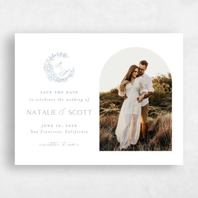 Powder Blue Wedding Save the Date - Armoise Photo