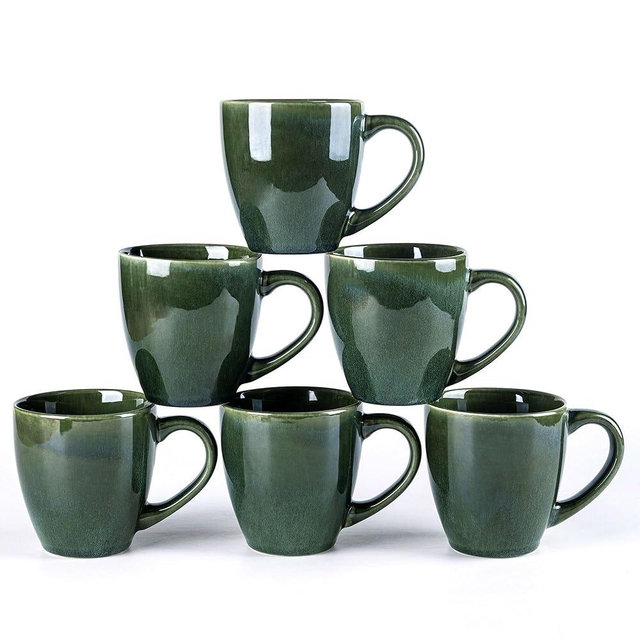 GBHOME Ceramic Coffee Mugs Set of 6, 12oz Stoneware Coffee Mugs Set For Dad Mom Women MEN, Light Weight Coffee Cups for Latte/Tea/Beer/Hot Cocoa, Dishwasher & Microwave Safe