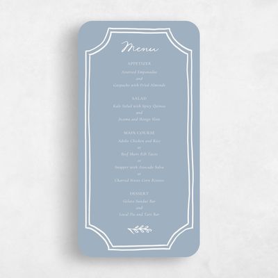 Blue Rounded Wedding Menu - Katinka