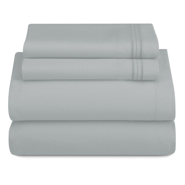 King Microfiber Sheets Hypoallergenic OEKO Tex Certified Solid Color Bed Sheet Set - Fitted Sheet, Flat Sheet + 2 Pillowcases
