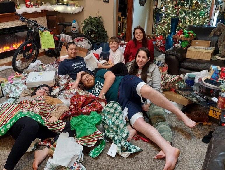 Lacy's first Christmas spent with the Hagels!