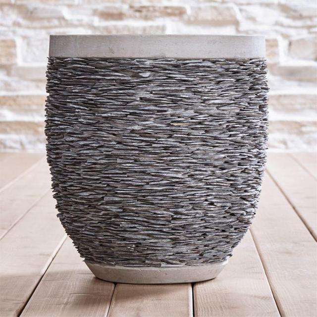 Crate & Barrel Stacked Large Rock Planter